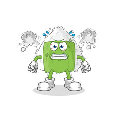 onigiri very angry mascot. cartoon vector