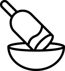 Deep corn dog icon outline vector. Corndog stick. Korea picnic