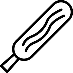 Corn dog dessert icon outline vector. Corndog stick. Korean sauce