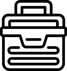 Toolbox kit icon outline vector. Open box. Repair case