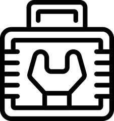 Obraz premium Empty toolbox icon outline vector. Open kit. Hammer equipment