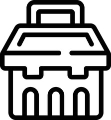 Chest toolbox icon outline vector. Tool box. Open kit