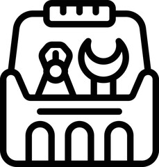 Work box icon outline vector. Toolkit open. Hammer repair