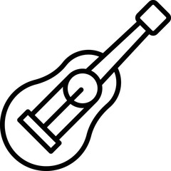 Naklejka premium Decorative ukulele icon outline vector. Music instrument. Cute play