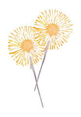 Happy Birthday greeting card,postcard.Watercolor illustration with sparklers isolated on white background.