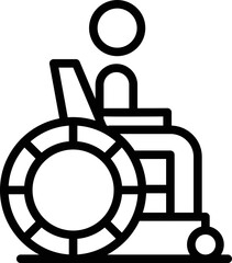 Man in wheelchair icon outline vector. Social care. Human patient