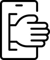 Online help hand icon outline vector. Social care. Old human