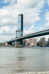 View of Manhattan from Dumbo. View of New York City from Brooklyn.