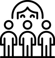 Social care group icon outline vector. Senior health. Medical service