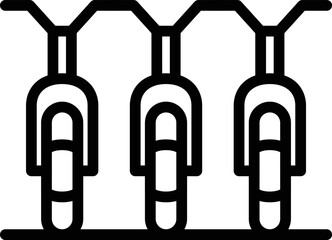 Bike share place icon outline vector. Parking system. Smart transport