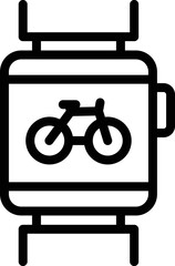 Bike rent smartwatch icon outline vector. City system. Share smart transport