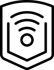 Wifi secured icon outline vector. Server system. Security internet