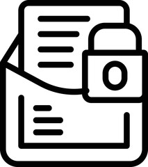 Fototapeta premium Locked mail icon outline vector. Server system. Online private