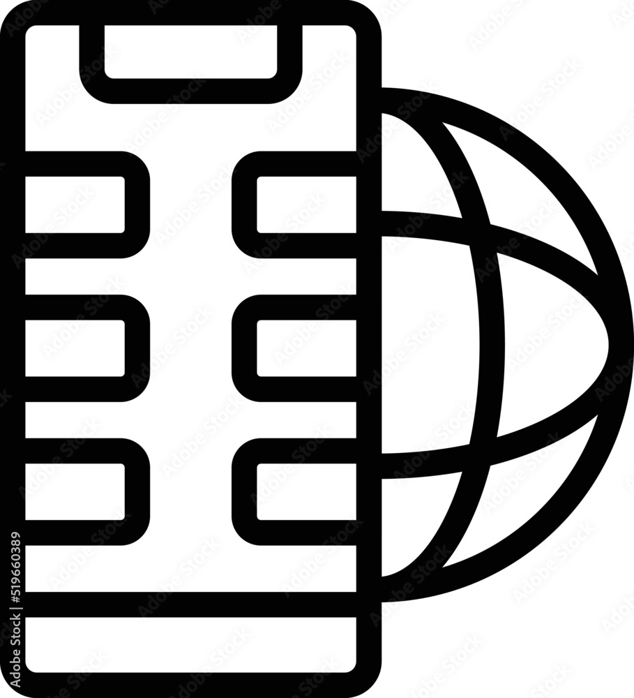 Poster web smartphone icon outline vector. server system. data access