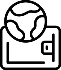 Global vpn icon outline vector. Online security. Server system