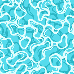 Vector seamless hand drawn pattern of water surface texture. Abstract design for wrapping paper, wallpaper, textile, stationery.