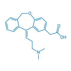 Fototapeta premium chemical structure of Olopatadine (C21H23NO3)