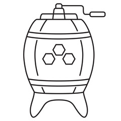 Honey extractor icon. Apiculture thin line barrel.Mechanical device for honey.