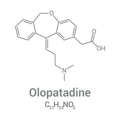 chemical structure of Olopatadine (C21H23NO3)