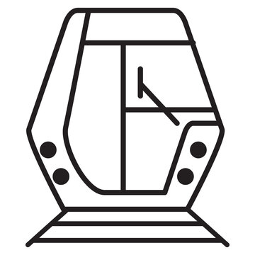 Subway Train Icon.Subway Locomotive Front View.Electric Train Outline.