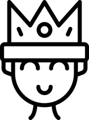 King gamer icon outline vector. Controller cyber. Online challenge