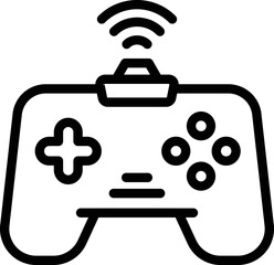 Wireless joystick icon outline vector. Sport gamer. Online pc
