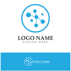 Neuron logo or nerve cell logo design,molecule logo illustration template icon with vector concept