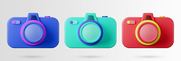 3D Vintage camera icon. photography concept of a camera symbol.. 3d rendered illustration.