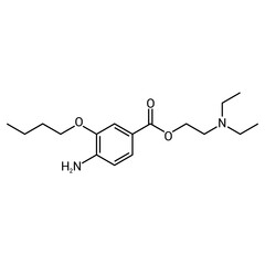 chemical structure of Oxybuprocaine (C17H28N2O3)