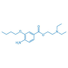 chemical structure of Oxybuprocaine (C17H28N2O3)