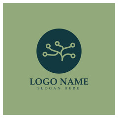 Neuron logo or nerve cell logo design,molecule logo illustration template icon with vector concept
