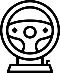 Gamer steering wheel icon outline vector. Sport game. Online challenge