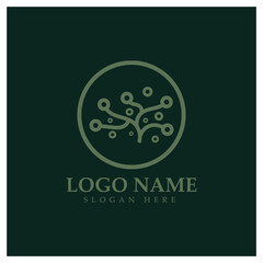 Neuron logo or nerve cell logo design,molecule logo illustration template icon with vector concept