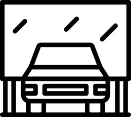 Car cinema icon outline vector. Auto screen. Open air show