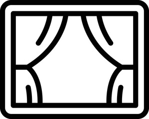 Theater car icon outline vector. Screen auto. Air show night