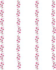 Watercolor pattern. Small pink flower. Linear pattern of flowers. Watercolor in vector format. Cute watercolor print for fabric. Blouse print. Tablecloth. Watercolor floral seamless pattern.