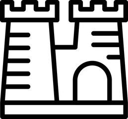 Krakow citadel icon outline vector. City polish. Cracow poland