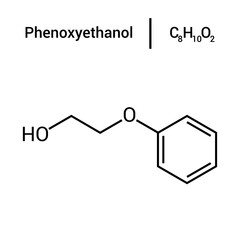 chemical structure of Phenoxyethanol (C8H10O2)