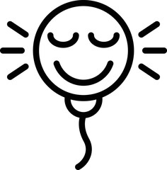 Emoji balloon icon outline vector. People fun. Effect activity