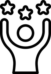 Happy person icon outline vector. Face fun. Friend reaction