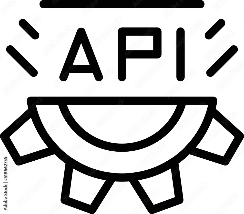 Poster api software icon outline vector. build process. monitor design