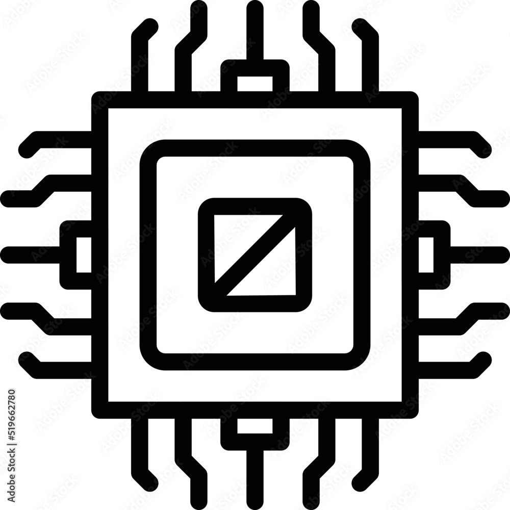 Poster software processor icon outline vector. build process. app code