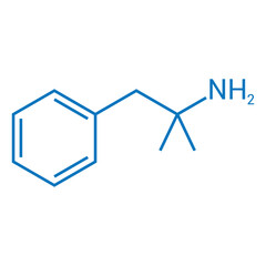 chemical structure of Phentermine (C10H15N)