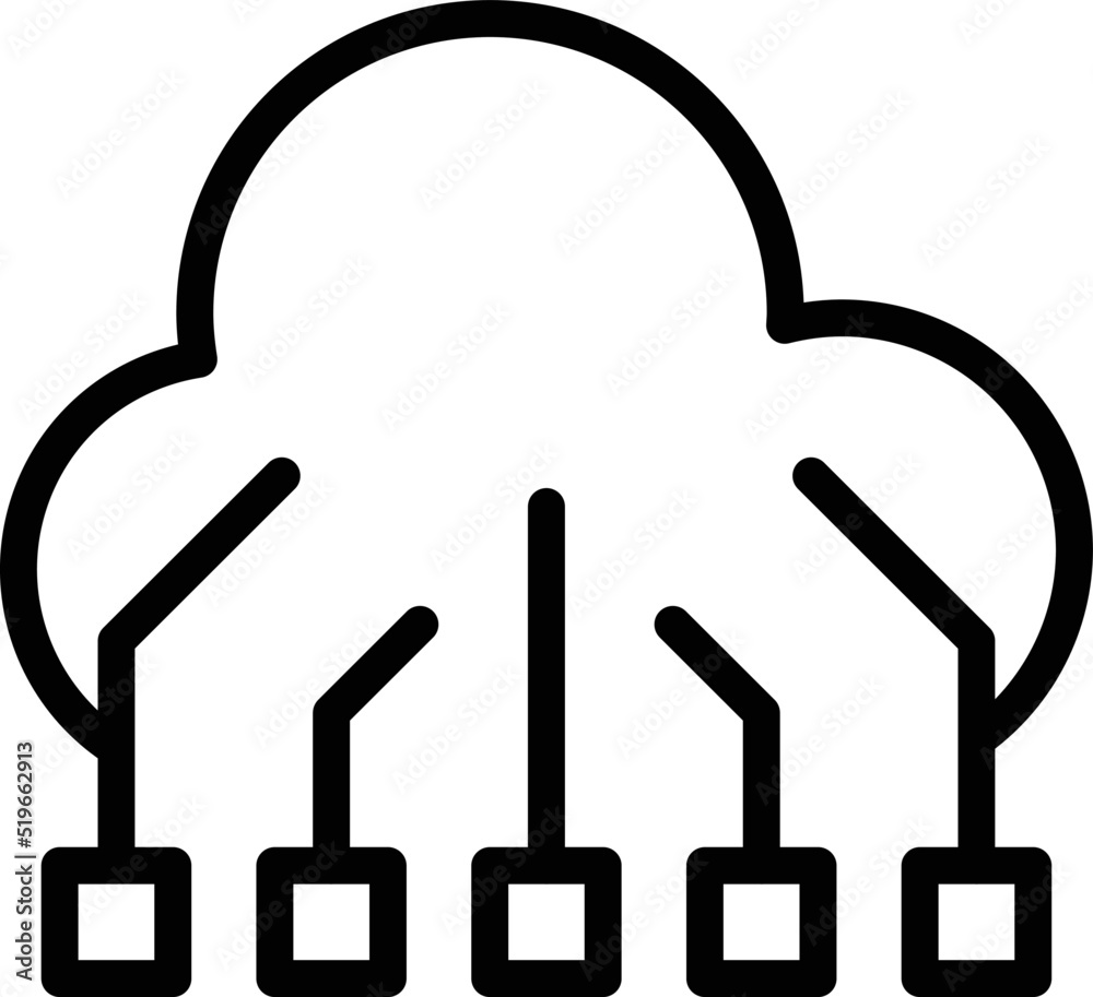 Poster digital data cloud icon outline vector. company code. app code