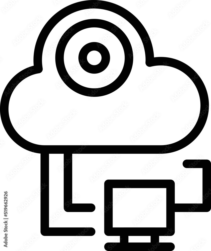 Poster computer data cloud icon outline vector. process build. app code