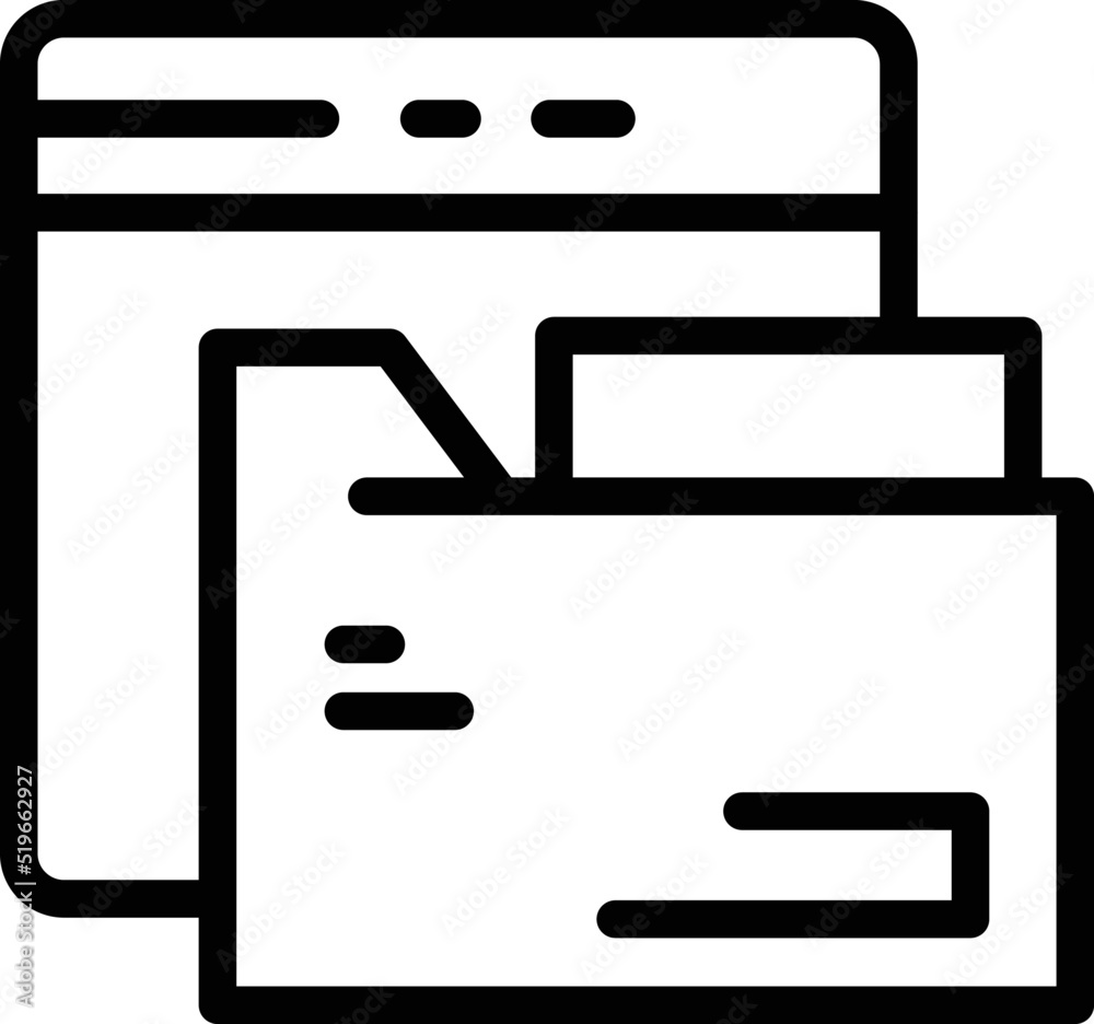 Poster internet folder icon outline vector. process build. app code