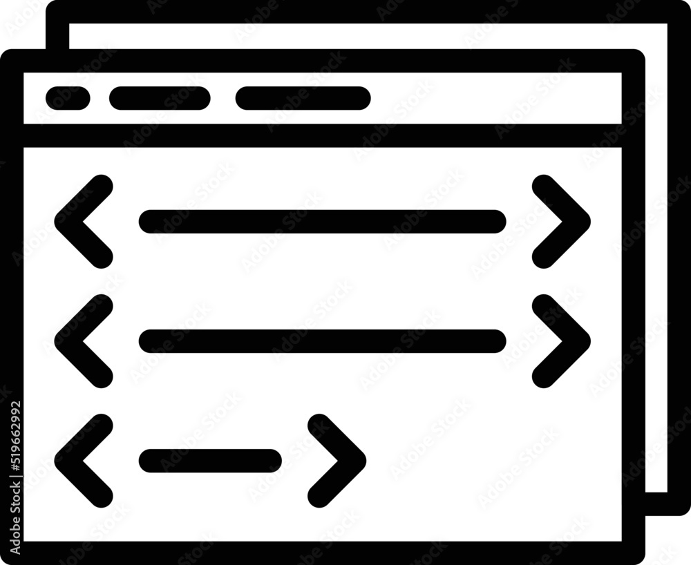 Poster app monitor icon outline vector. build work. code website