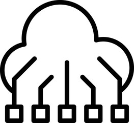 Digital data cloud icon outline vector. Company code. App code
