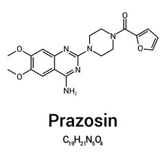 chemical structure of Prazosin (C19H21N5O4)