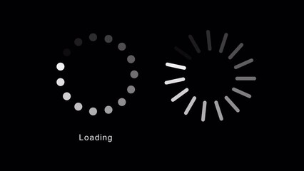Looped loading, buffering progress circle icon animation with alpha channel. Downloading, searching computer screen is waiting to load. Animation of UI element. 4K Loopable Preloader. 60fps.